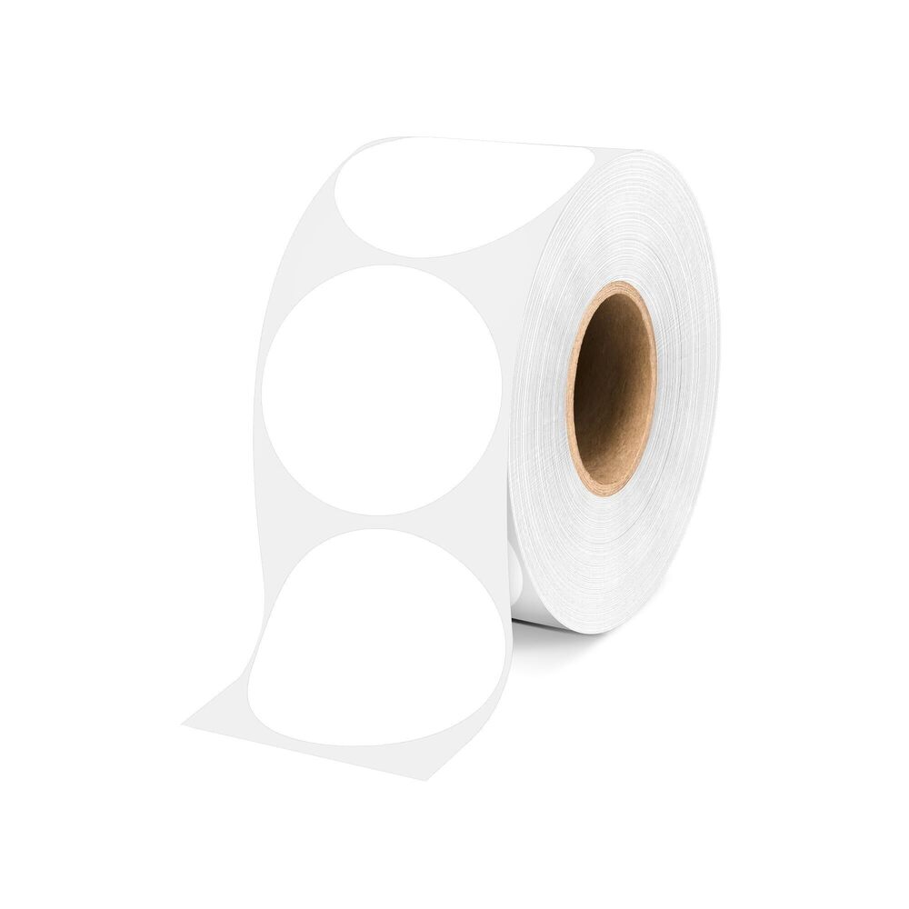 7077 2 Inch White Circle Stickers 500 Pcs,Permanent Color Coding Dots